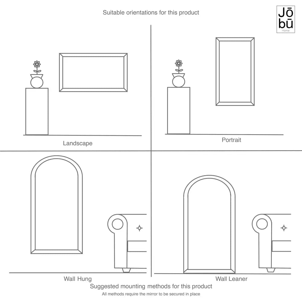 Yoko - Gold Metal Gentle Arch Mirror - 120cm x 95cm