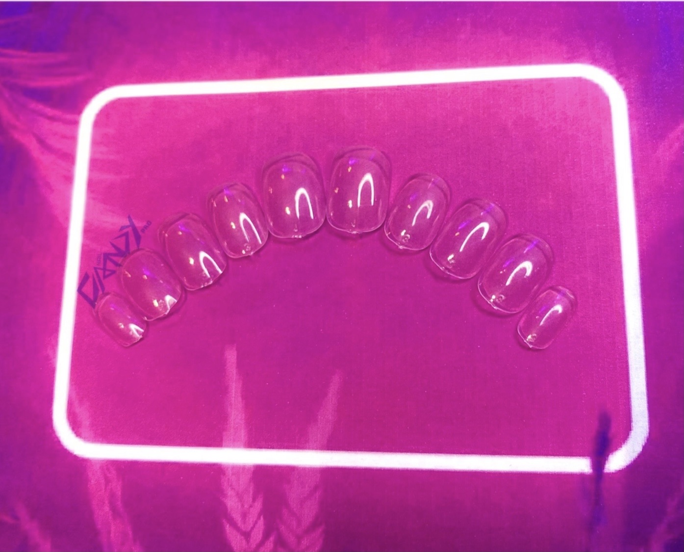 Short Squoval Clear Press On Nails