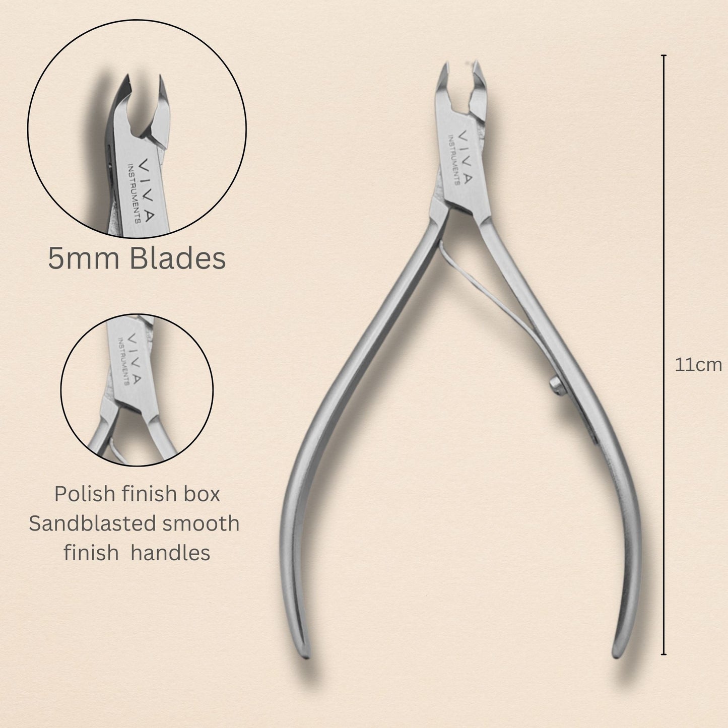 Cuticle Nipper - 5mm Single Spring