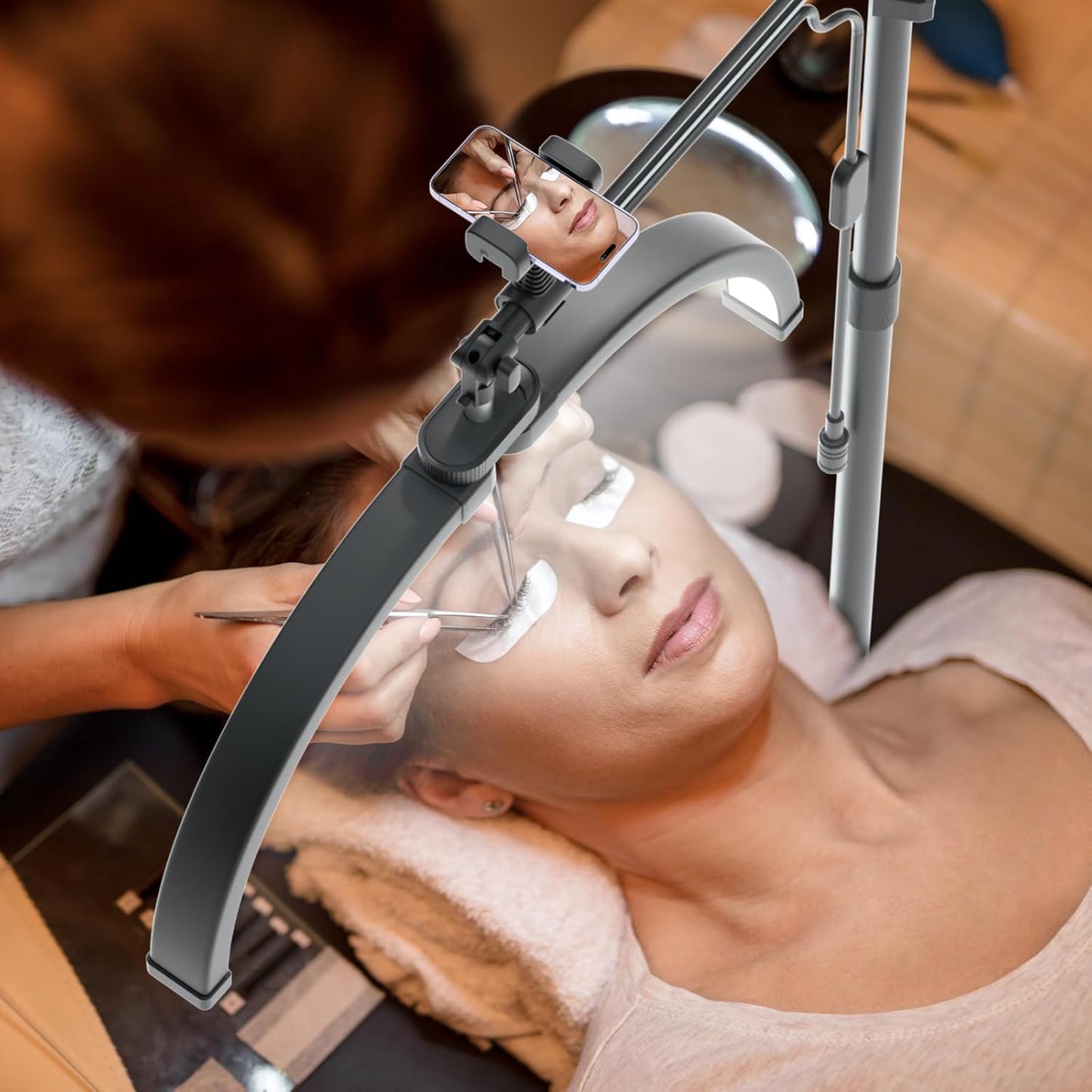 Lash Light 2 in 1 Foldable 180cm Phone Holder Desk Clip 3 Modes Lamp Lmaqfum