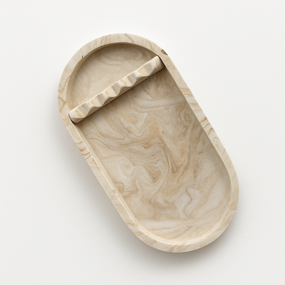 Oval Tool Tray - Natural Handmade Jesmonite
