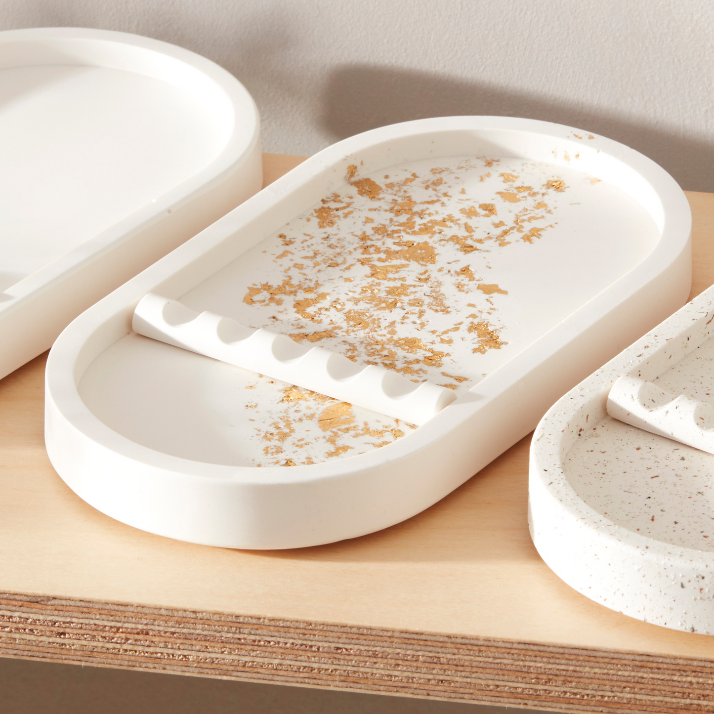 Oval Tool Tray - Natural Handmade Jesmonite