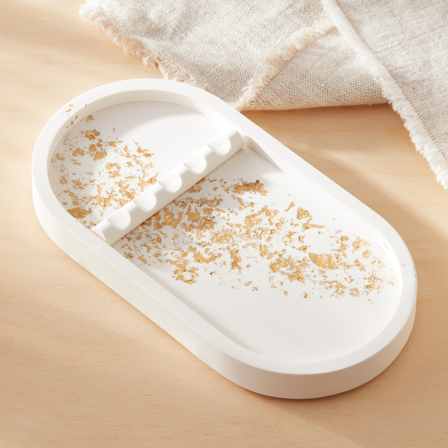 Oval Tool Tray - Natural Handmade Jesmonite