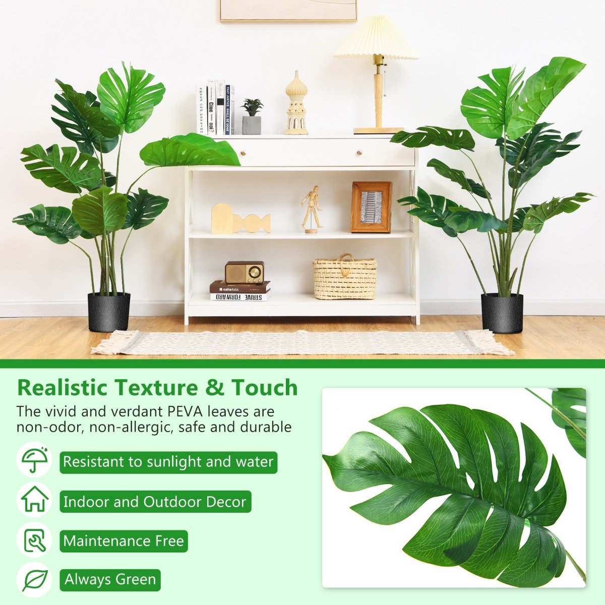 120cm/152cm Artificial Monstera Plants for Indoor Decoration-1.2M
