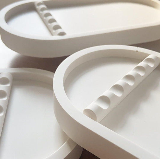 Oval Tool Tray - Natural Handmade Jesmonite