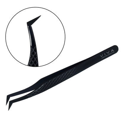 Eyelash Tweezer - 45 Degree - Black