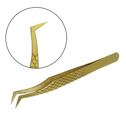 Eyelash Tweezer - 45 Degree - Gold
