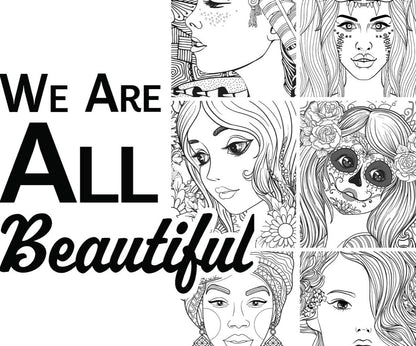 Printable women’s colouring book - 50 pages