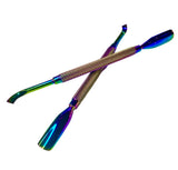 🌈 3pc Rainbow Steel Cuticle Prep Set